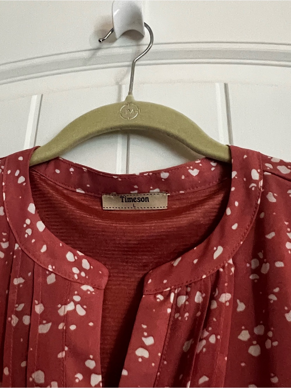 Women's Dusty Rose Floral Split-Neck Ruffle Sleeve Blouse - Picture 2 of 3
